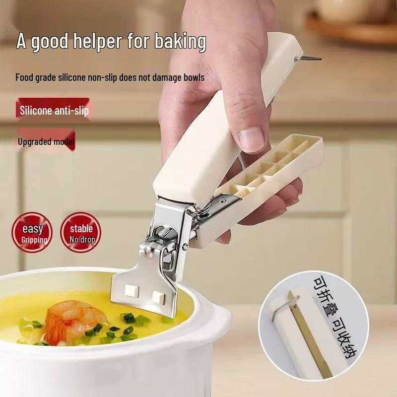 Levantador de Pratos Antiescaldante de Aço Inoxidável – Clipe Antiderrapante para Vaporizador para Tigelas e Pratos