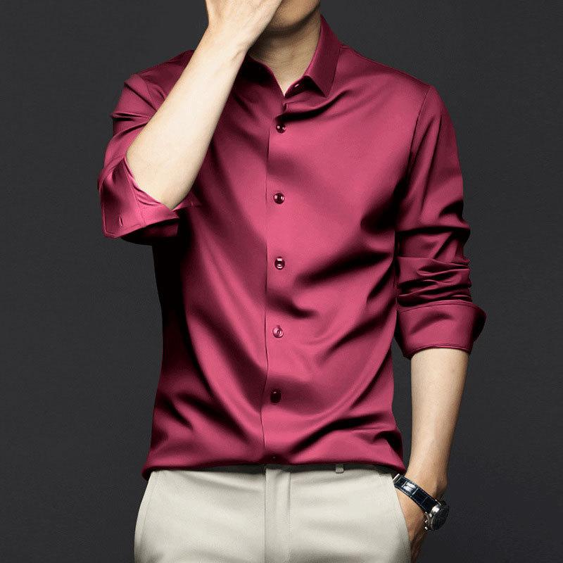 Camisa de Negocios Casual de Manga Larga para Hombre de Primavera