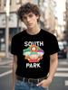 Gangster-Style Cotton Tshirt with Funny Cartoon Print