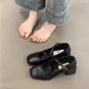 Fashion Square-toe Shallow-mouth Single Shoes Autumn New One-band Non-slip Wear-resistant Block Heel Shoes