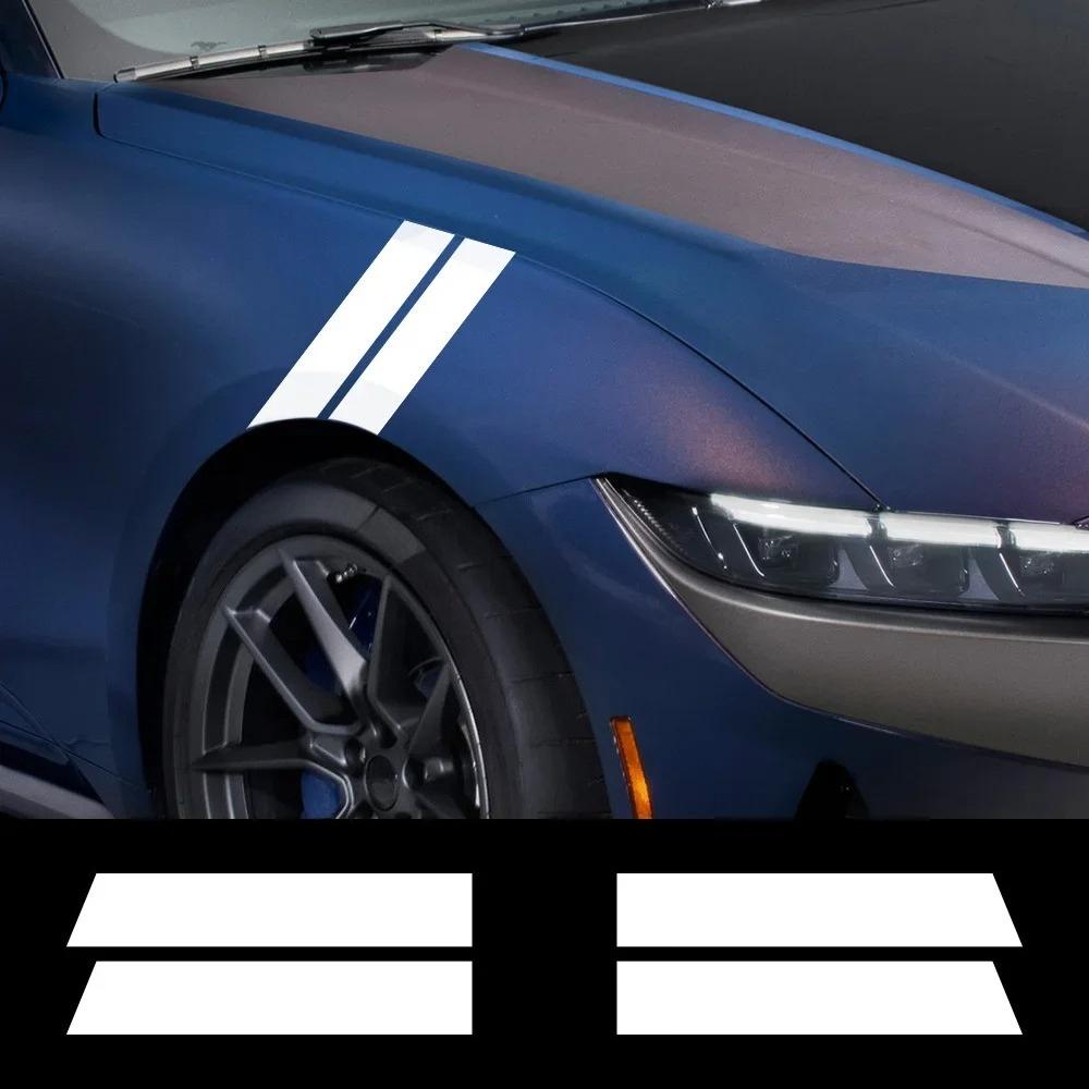 4PCS Car Side Wheel Eyebrow Fender Stripe Stickers Vinyl Decals For Ford Mustang GT S550 Car Body Decoration Decals Accessories
