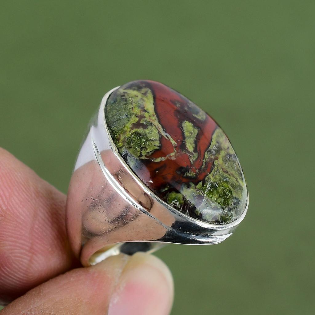 Dragon Bloodstone Ring 925 Sterling Silver Ring Handmade Gemstone Rings Dragon Bloodstone Jewelry Anniversary Gifts Available In Ring Size