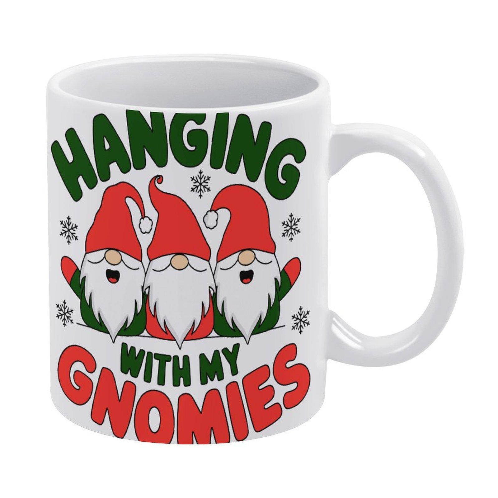 

11oz White Coffee Cup with Dual-Side Printed Surface, Glossy Finish and Comfortable Grip for Home Kitchen and Work Desk Drink Time белый