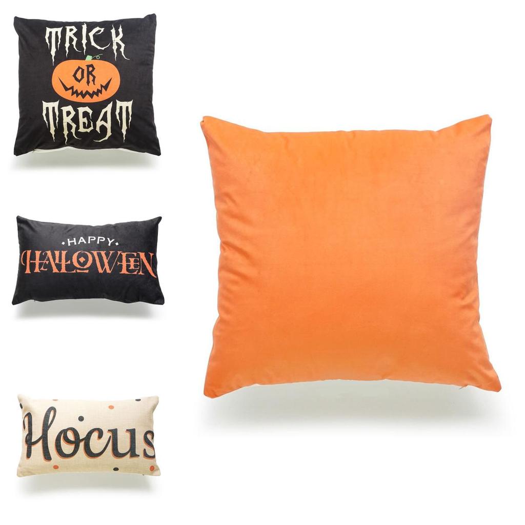 Pumpkin Design Throw Pillow Case For Halloween Sofa Decor 45x45cm**