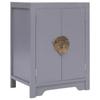 Day and Night - Day and Night Paulownia Wood Bedside Table Grey 38x28x52 Cm