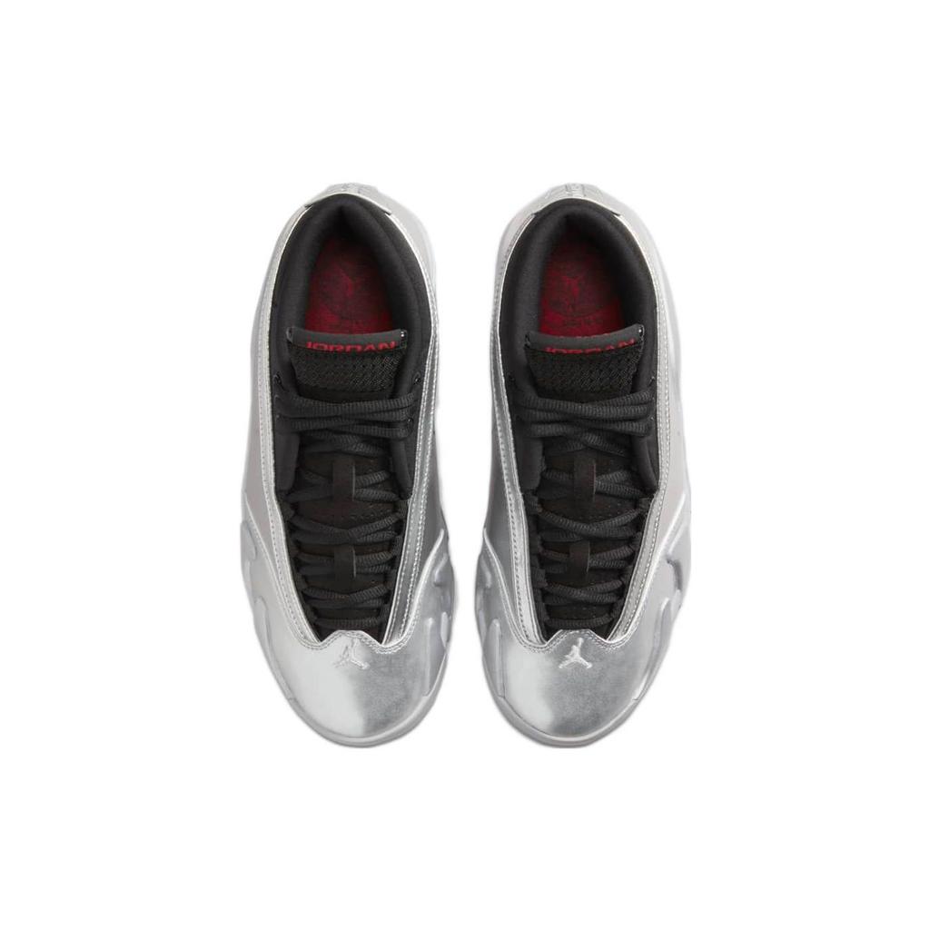 Air Jordan 14 Retro Low Metallic Silver Women Sneakers Fire-Red Wolf-Grey Black DH4121-060
