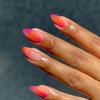 24pcs Short Almond-Shaped Nail Stickers, Minimalist Orange Ombre False Nails, Suitable For Daily Wear For Women,Nail Art Supplies