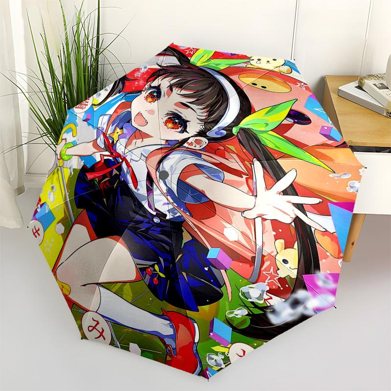 

1pc Anime Character Outdoor Umbrella - Automatic Opening/Closing, Portable 3-Fold Design, 8-Rib Iron Frame, Suitable for Fans, Travel, Daily Use,