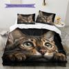 Black Bengal Cat Pattern Bedding Home Decoration Birthday Gift (1 * duvet cover + 2 * pillowcase, without core)