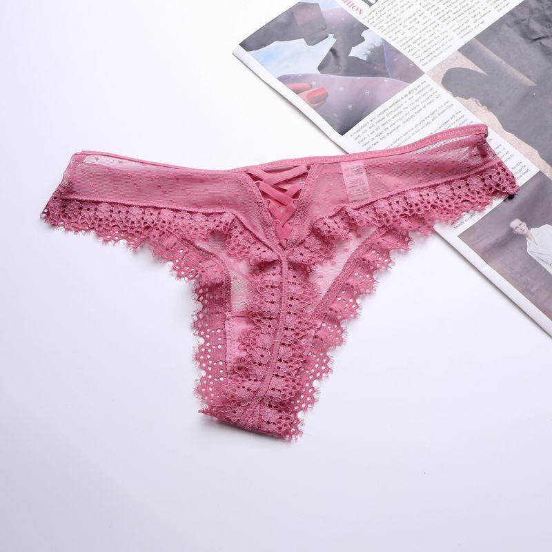 Sexy sex panties ultra-thin hollow mesh women's panties strap lace thong T-pants