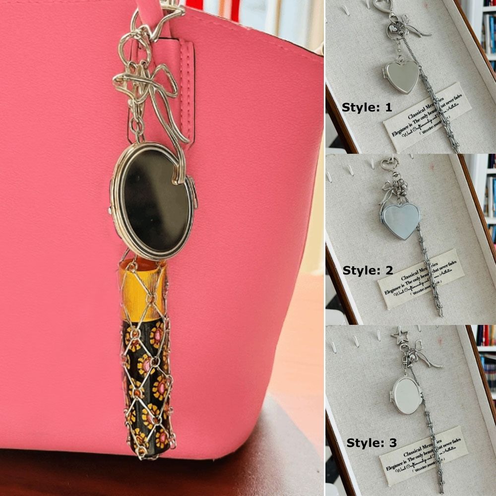 Charm Bag Accessories Lip Balm Bag Key Chain Stainless Steel Lipsticks Holder Protective Cover