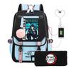 Two-dimensional Peripheral Day Man Ghost Extinguishing Backpack Pencil Bag Large Capacity Student Leisure Schoolbag with USB Port