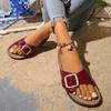 Thick-bottomed Muffin Slippers Women's Summer New Fashion Belt Buckle Open-toed Cool Slippers Women