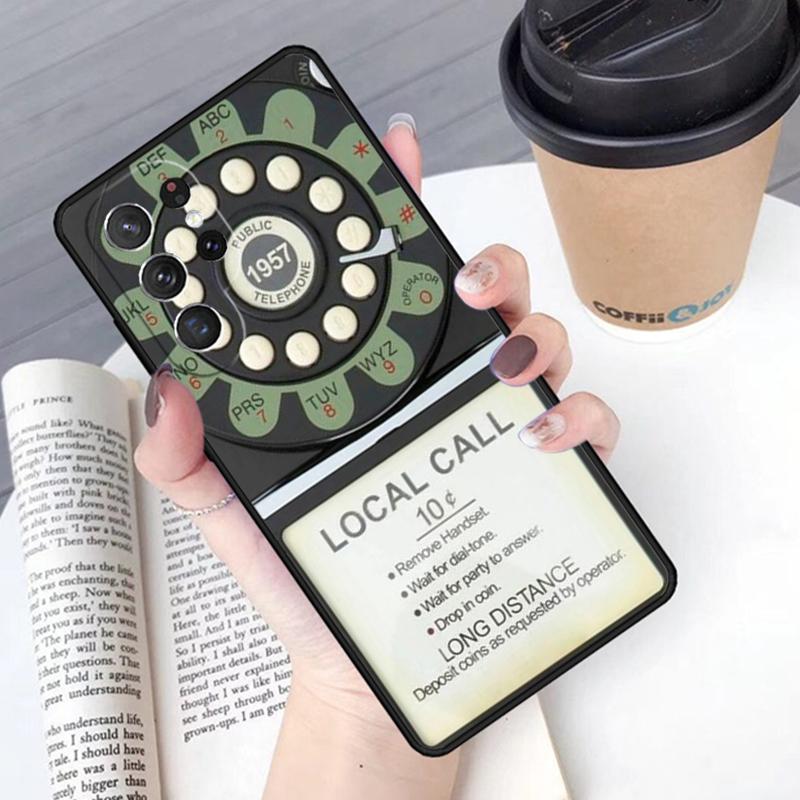 Retro Telephone Rotary Dial Phone Case Cover For Samsung Galaxy S24 S25 Ultra S21 S22 Ultra S10E Note 10 Plus Note 20 FE S23