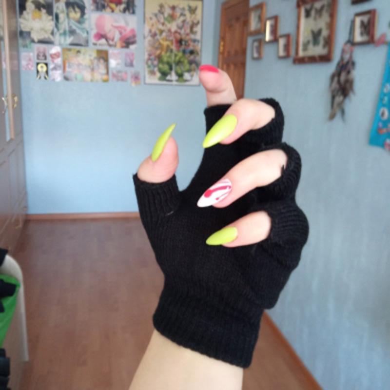 Knitted Stretch Half Finger Fingerless Gloves Men And Women 1Pair Winter Outdoor Sport Cycling Wrist Warm Working Gloves Unisex