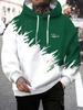 Spring Autumn Casual Men Sweatshirt, Funny Wolf Animal 3D Print Loose Hooded Pullover