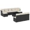 Vidaxl 11-Cz. Set da Giardino, Cuscini Rattan Nero Pe