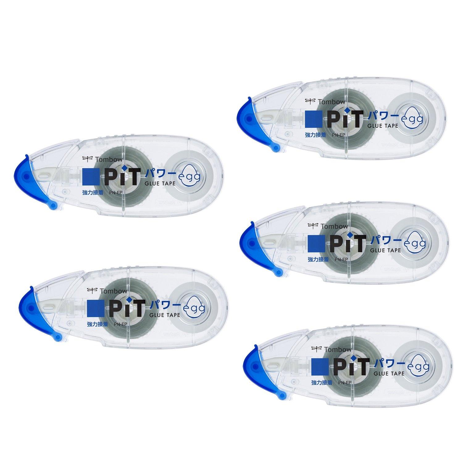 Клей-карандаш Tombow PiT Power Egg Tape 6 мм x (Одноразовый тип) 6м, 5 шт. (PN-EP-5P)