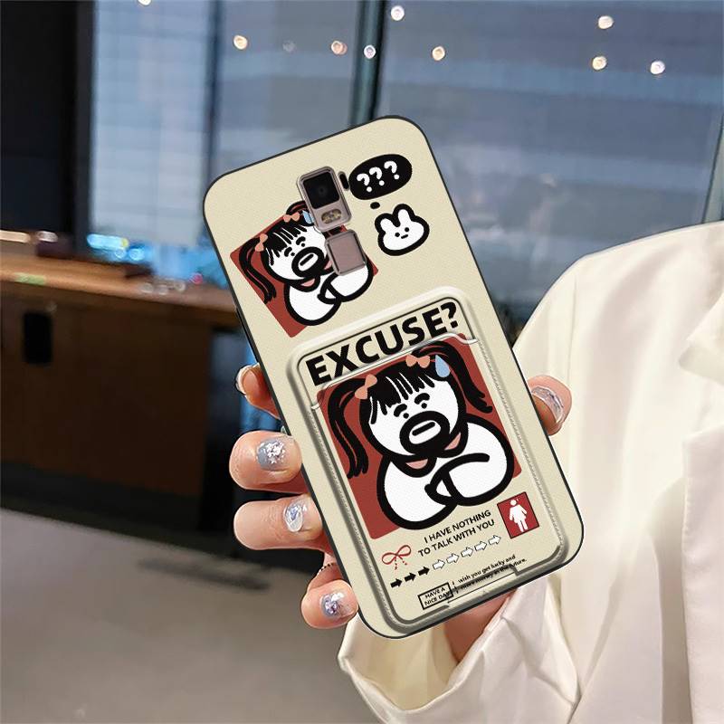 Cute Silicone Phone Case For OPPO R7 Plus Graffiti Cartoon TPU Durable Card bag Card slot Back Cover Fashion Design