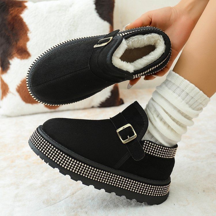 2025 Fashion Snow Boots Warm Your Each Winter Suede Round Head Snow Boots Short Tube Rubber Shorthair