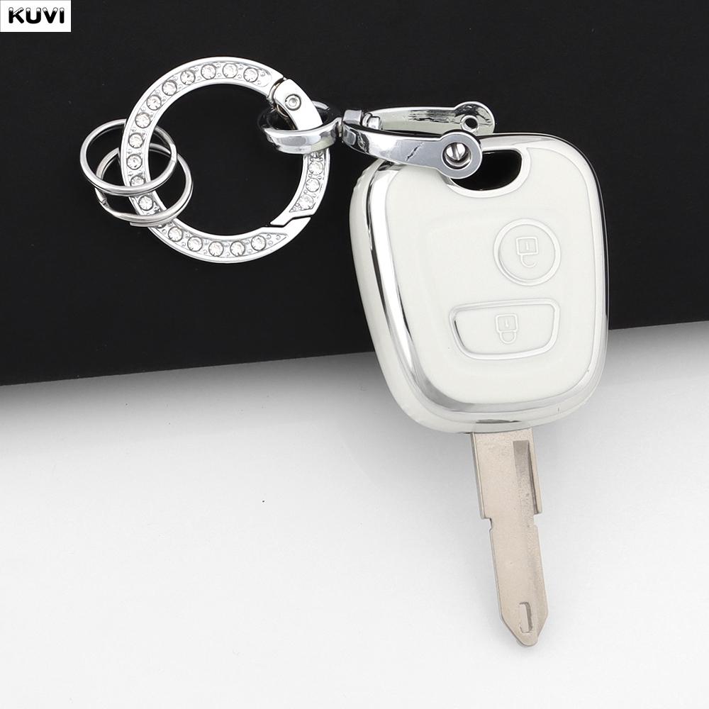 2 Button Tpu Car Remote Key Case Cover Shell Fob Keychain For Peugeot 107 206 207 307 For Citroen C1 C2 C3 C4 For Toyota Aygo