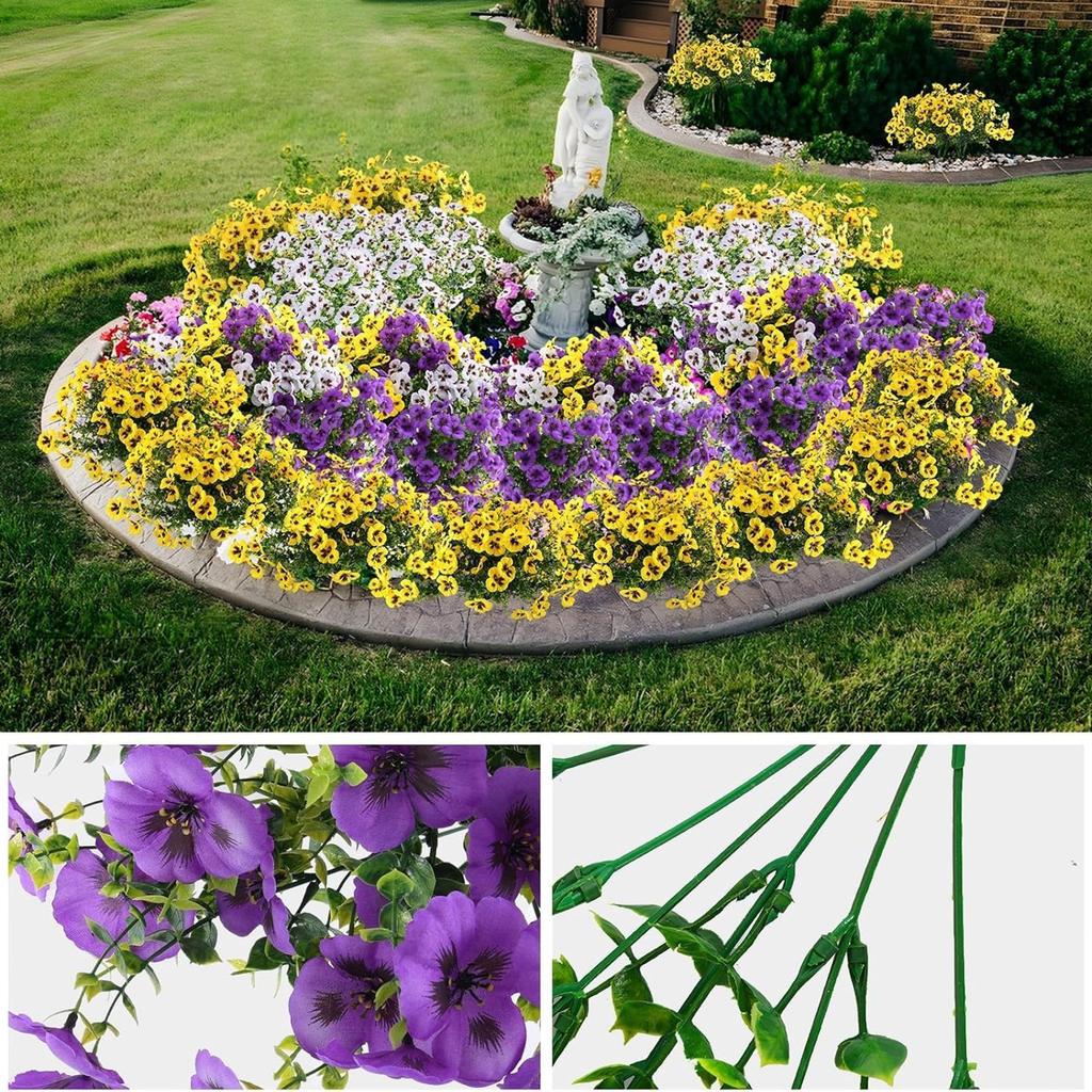 10Pcs Artificial Plant Silk Pansy Outdoor Garden Yard Wedding Bridal Bouquet Home Room Vase Decora Festival Wreath Diy Gift Prop