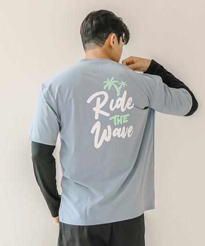Tyubeuteuli Men'S Loose Fit Layered Rash Guard A723 Blooming Wash