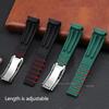 20mm Rubber Watch Strap for Rolex for Water Ghost Curved End Waterproof Wrist Band Metal Folding Buckle Diver Silicone Bracelet