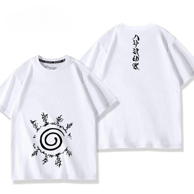 

Аниме Наруто Периферия Спираль Печать Наруто Тот же Принт Мужская Футболка Летний Мужской и Женский Топ с Коротким Рукавом M