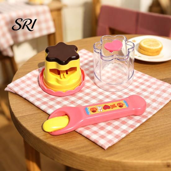 Role Play Feeding Toy Simulated Pudding with Retractable Spoon Pretend Role-Playing Plush Doll Accessory Baby Interactive Easter Basket Stuffers Gifts