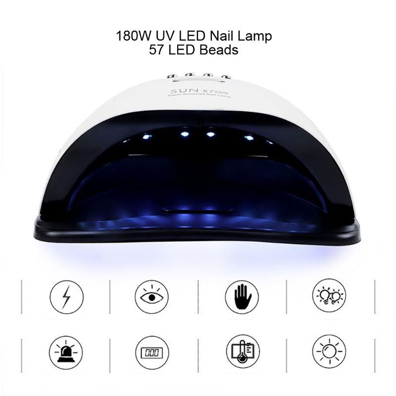 UV Led Nail Lamp 150w 57pcs Dual Light Breads Nail Dryer 4 Timer Setting Gel Nail Polish Lights Curing Gel Nail Lamp