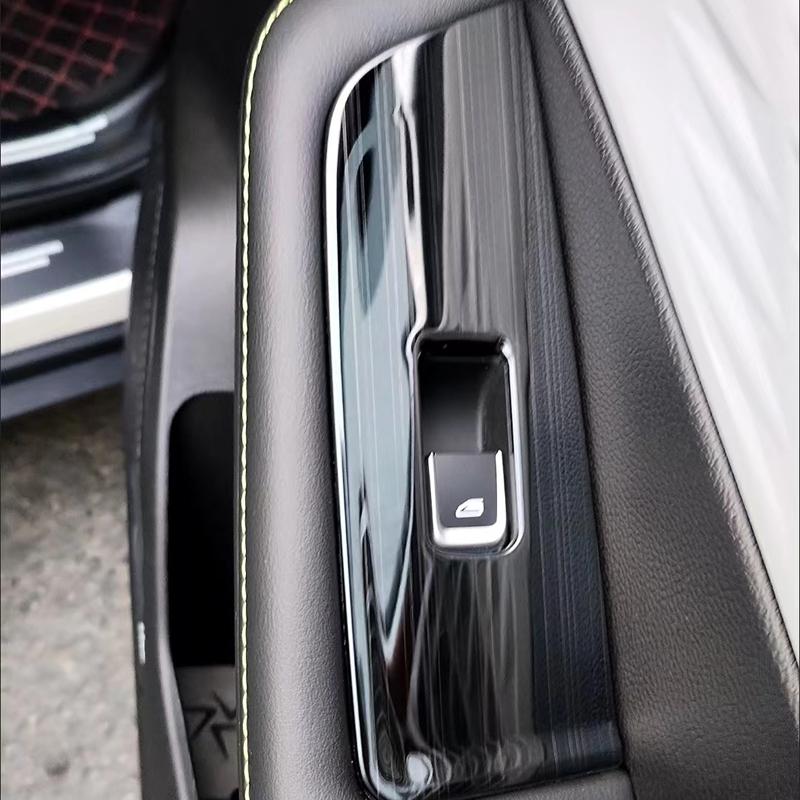 For Geely Coolray  2024 Stainless SteeI Interior Door Armrest Panel Cover Window Glass Lift Switch Button Trims Accessories