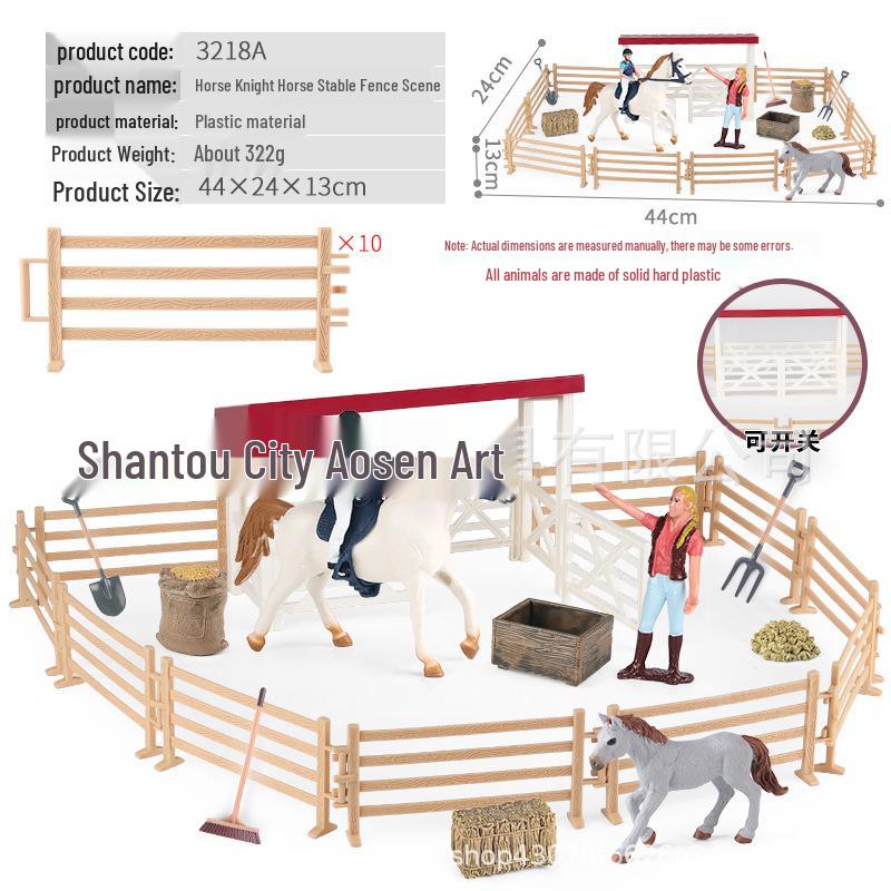 Farm Animal and Human Figures Playset with Fences: Rabbit, Sheep, Donkey, Cow - Parent-Child Simulation Toy
