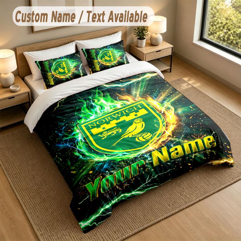 Juego de Ropa de Cama 1 Funda Nórdica 2 Fundas de Almohada Estampado Norwich City Ropa de Cama Suave Decoración de Dormitorio