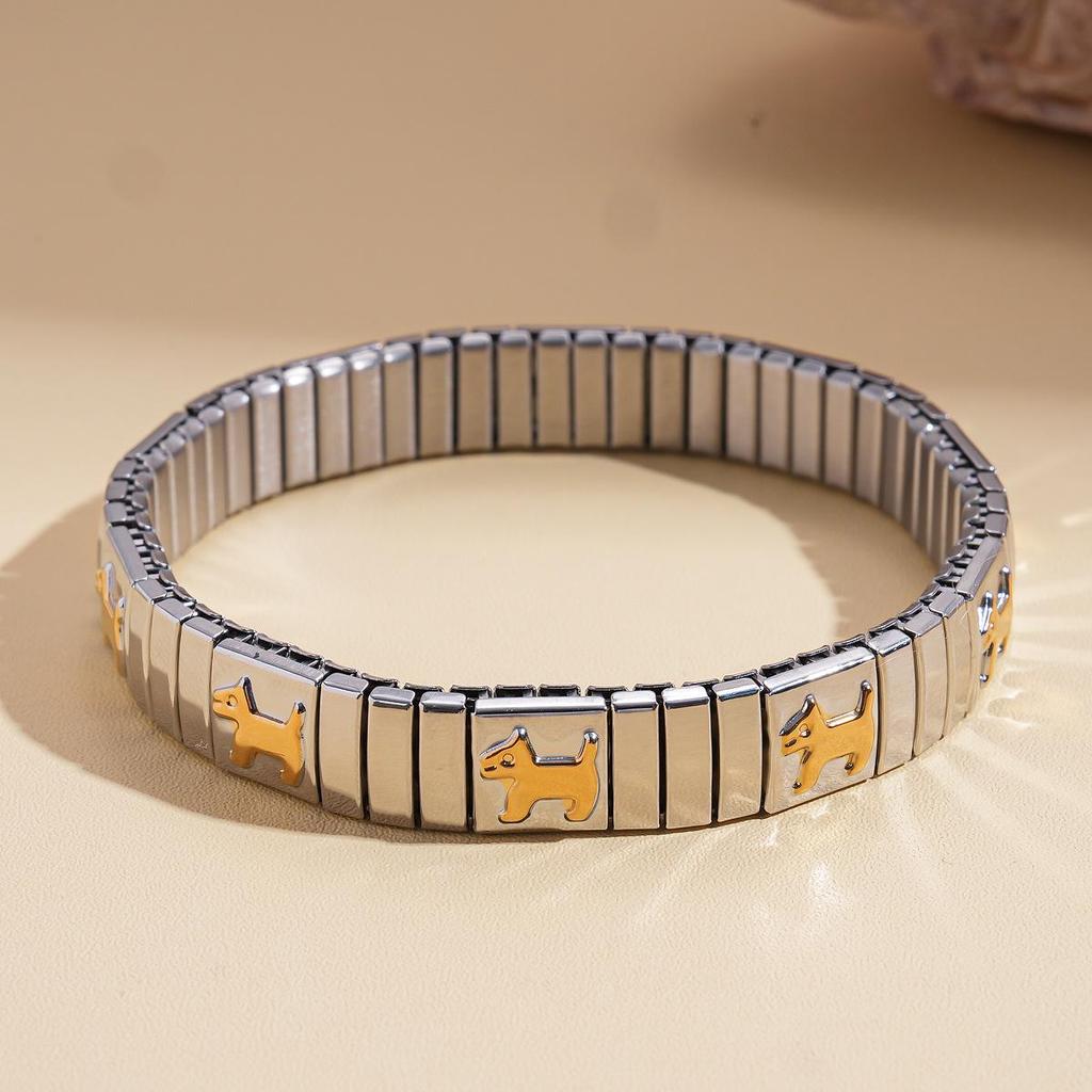 Stainless Steel Heart & Irregular Splicing Bracelet: Fashionable, Versatile, High-End Jewelry for Women