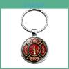 Stijlvolle Redding Brandweerman Embleem Sleutelhanger Edelsteen Zinklegering Sleutelring Modern Accessoire