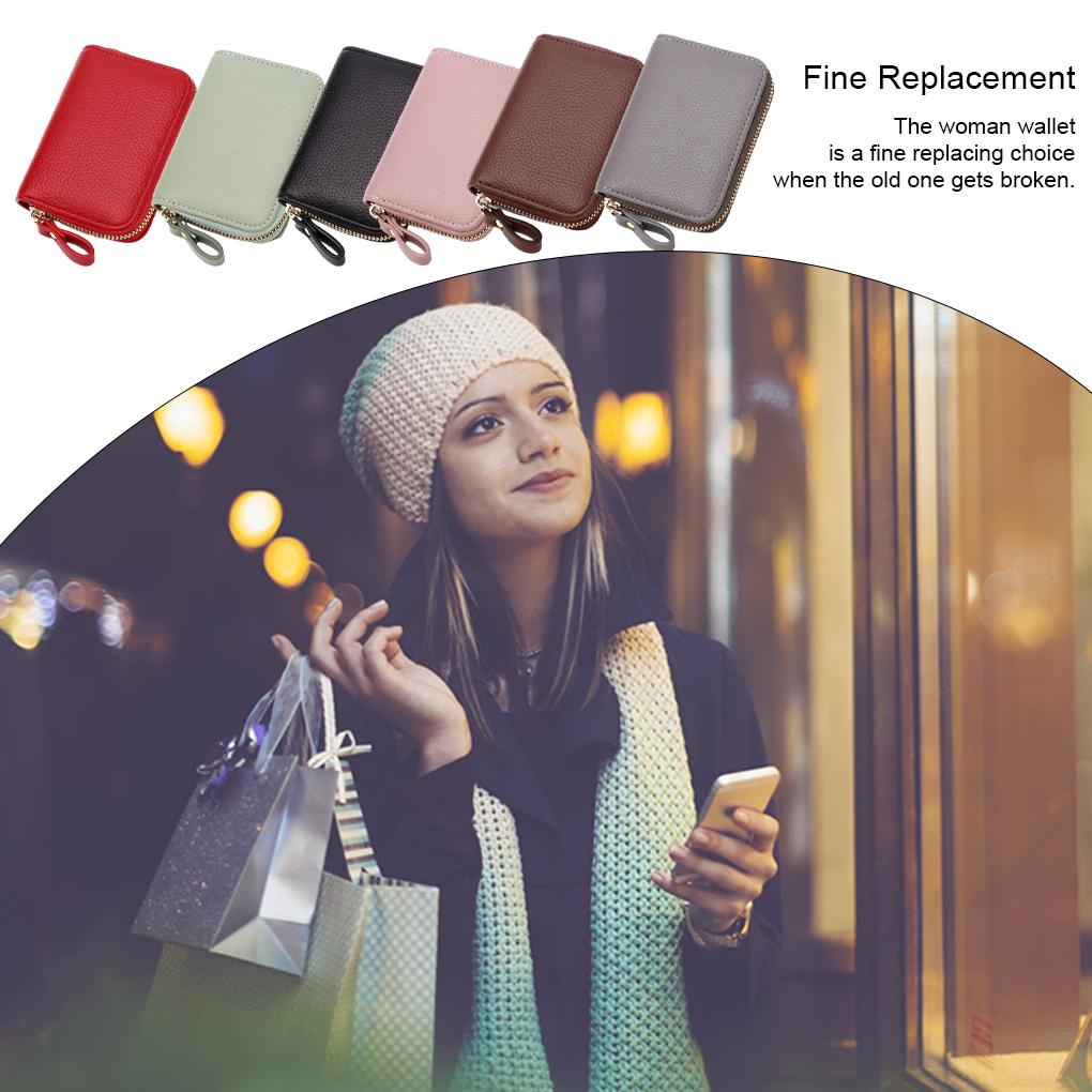 Women Wallet Polyester Lining Zipper Rectangular Cash Compartment Photo Pocket Purse Notecase Birthday Gift with Lanyard