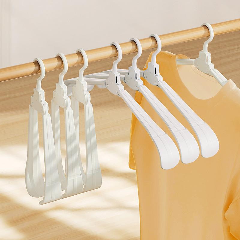 Student Dormitory Folding Hangers Save Space Wide Shoulder Clothes Hanger Portable Travel Business Trip Drying Clothes Seamless Hangers