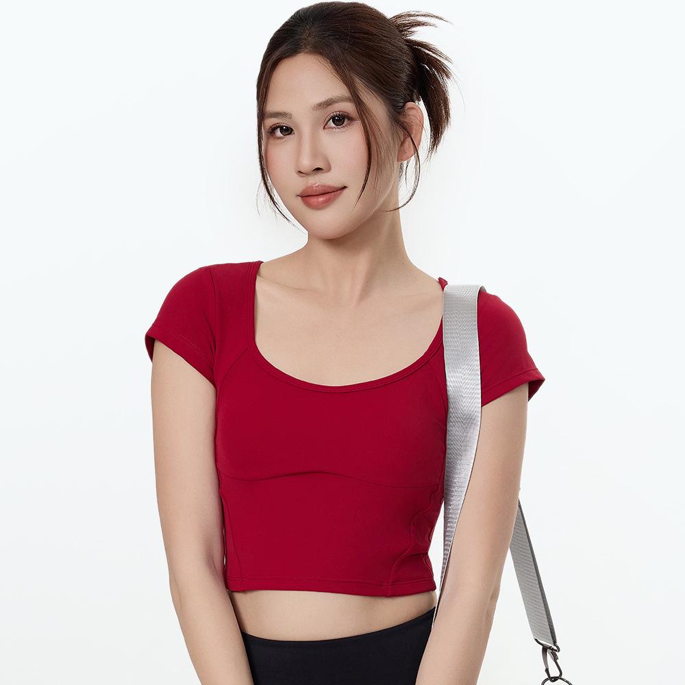 Women's Short Sleeve Yoga & Fitness Quick-Dry Slimming Top