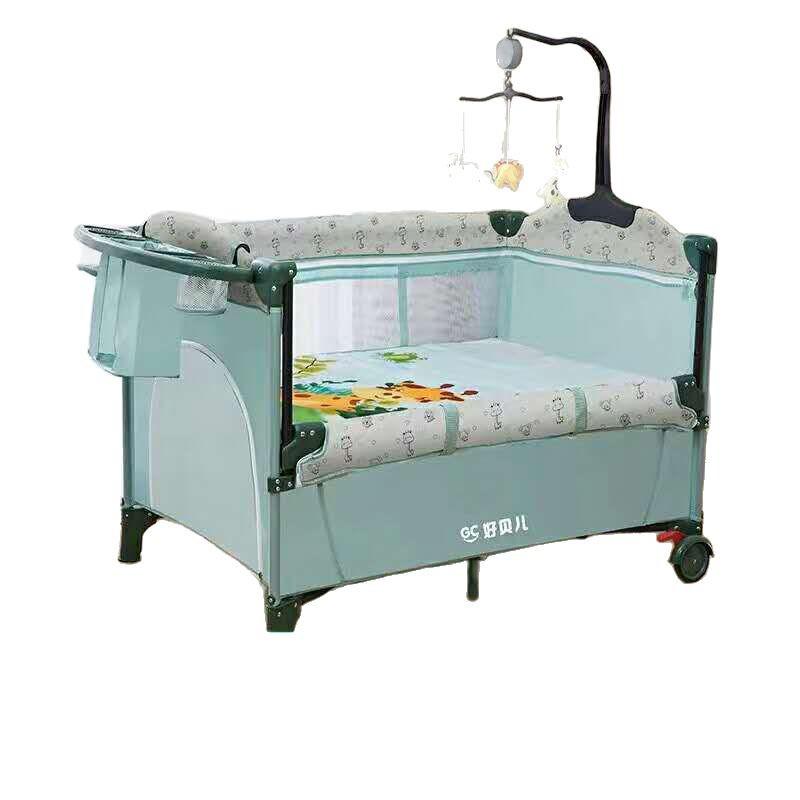 Portable Foldable Baby Bed and Rocker - Newborn Movable Splicing Bedside Crib