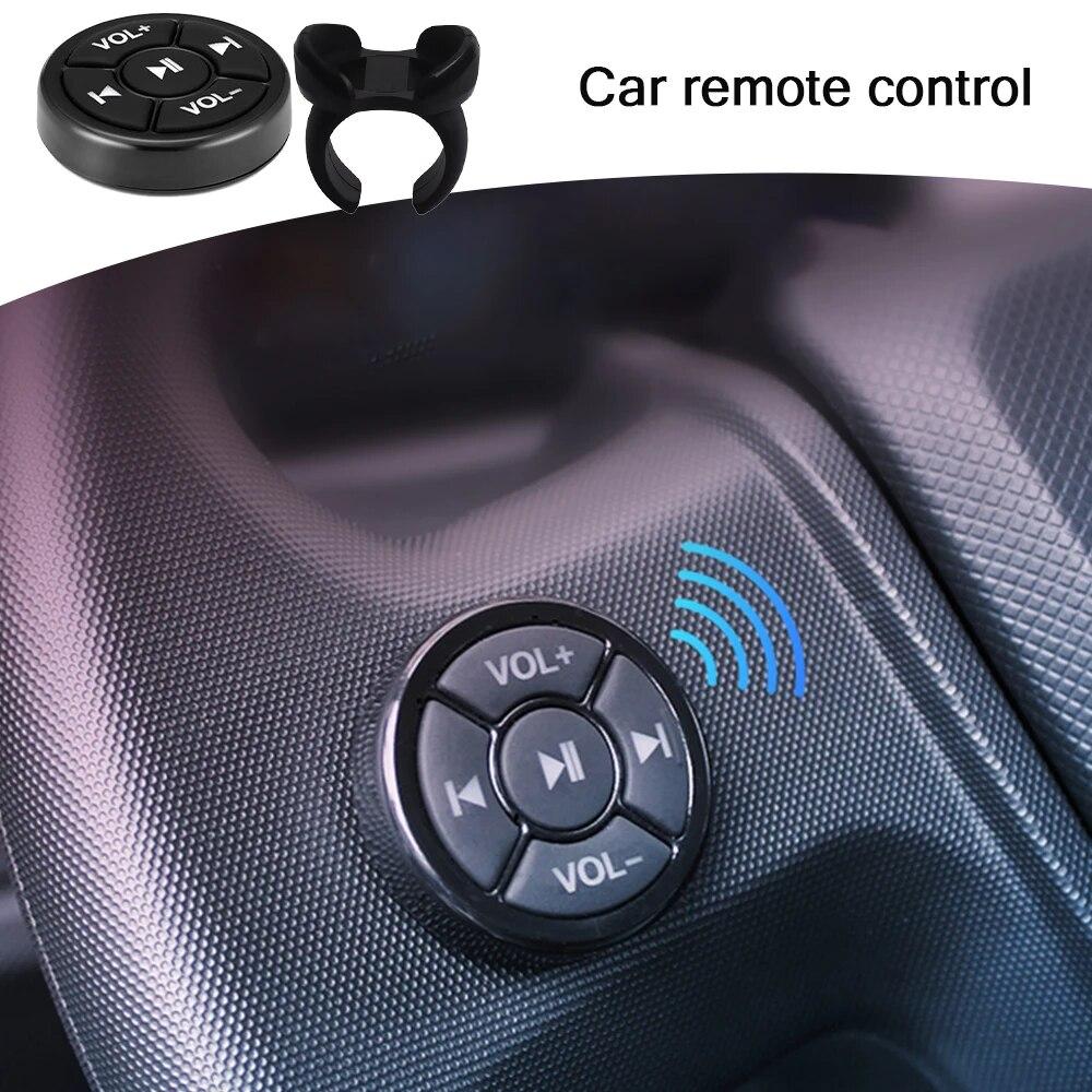 Schwarz Bluetooth Media Taste Fernbedienung Auto Motorrad Fahrrad Lenkrad MP3 Musik Spielen Für IOS Android Telefon Tablet