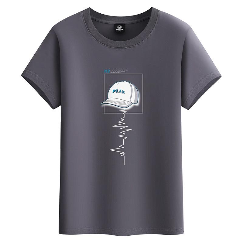 Summer Fashion Cotton Men T-shirt Round Neck Short Sleeve Loose Mans Tee Shirt Large Size