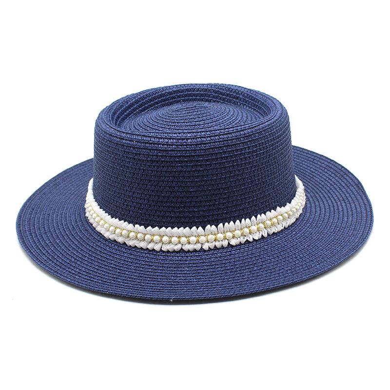 Ladies Pearl Lace Top Hat Outdoor Leisure Beach Hat Simple Personality Sun Hat