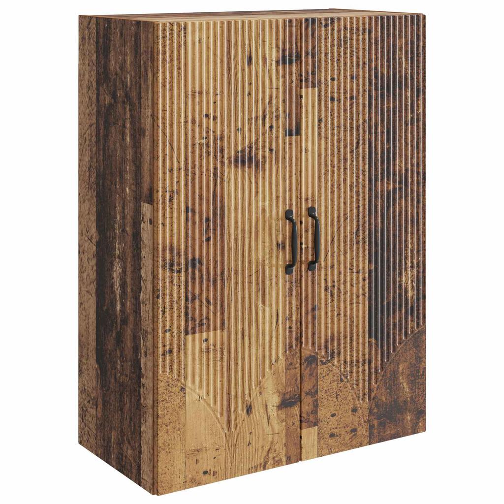 Wall Mounted Cabinet Reclaimed Wood Look 66 X 34.5 X 90 Cm Particleboard
