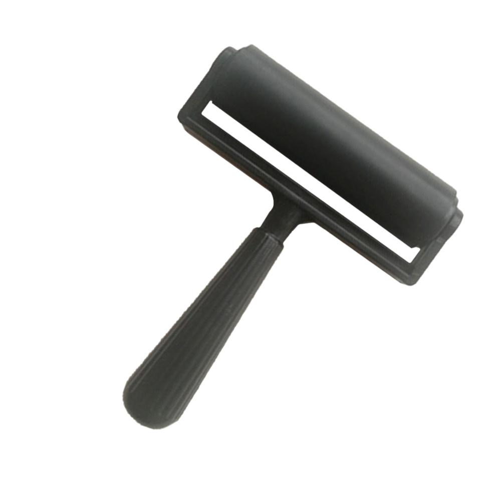 

10cm Rubber Flat Roller Cylinder Even Coloring Detachable Handle Crafting Stamping Tool Red Rubber Roller