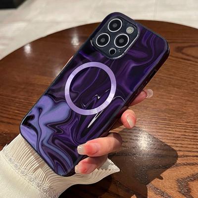 Marmor Textur Wireless Charge Handyhülle für Iphone 14 13 12 Pro Max 14 Plus 14pro Silikon magnetische stoßfeste Stoßstangenabdeckung