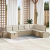 Garden Sofa Set with Cushions 8 Pcs Beige Poly Rattan