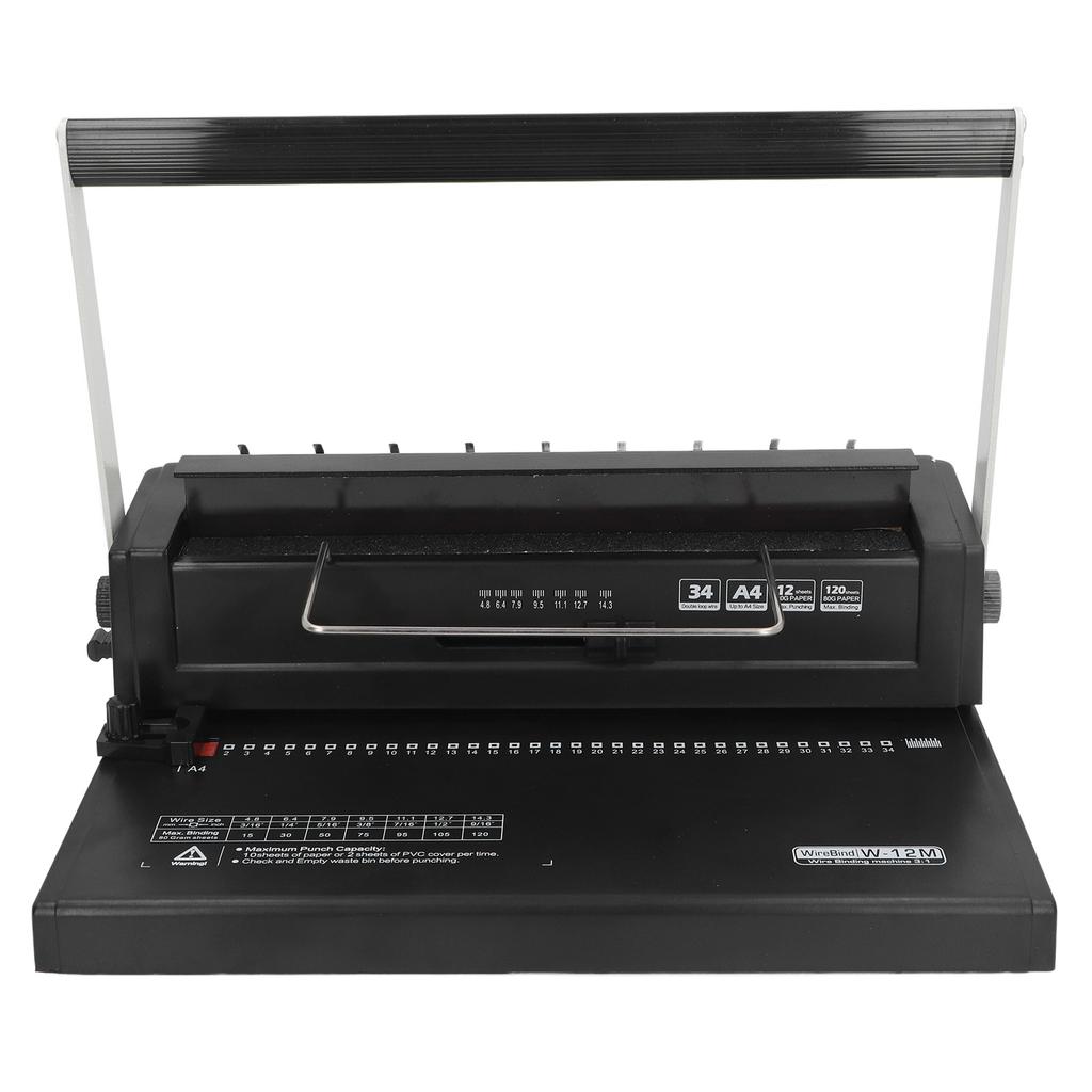 Mașină de legat Liant cu sârmă spiralată 34 găuri pătrate Perforare 12 coli 80 g Legare 120 coli pentru A