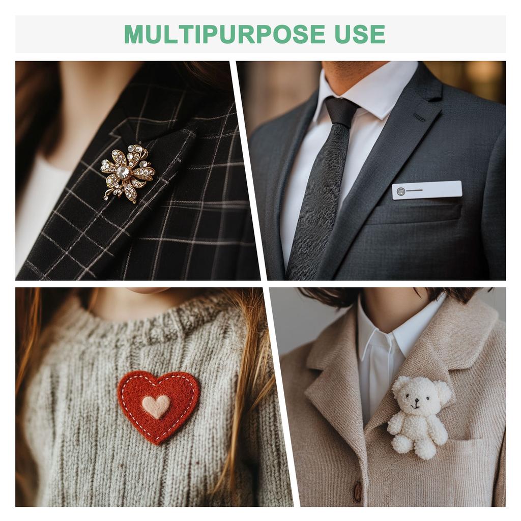60pcs Bar Pins 30/35mm Brooch Pin Backs Safety Clasp for Badges Name Tags Corsage DIY Metal Boutonnieres Locking Pin-backing