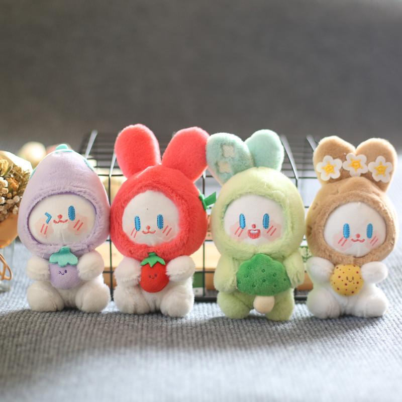 Adorable Plush Bunny Keychain Cute Vegetable Elf Soft Toy For Bags And Keys